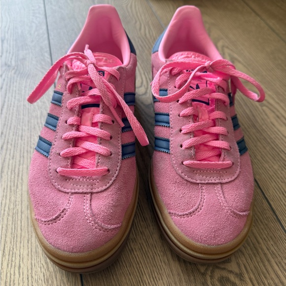 Adidas Gazelle Pink and Navy Sneakers - Picture 3 of 9